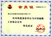 Sulfuric Acid Industry Association membership card